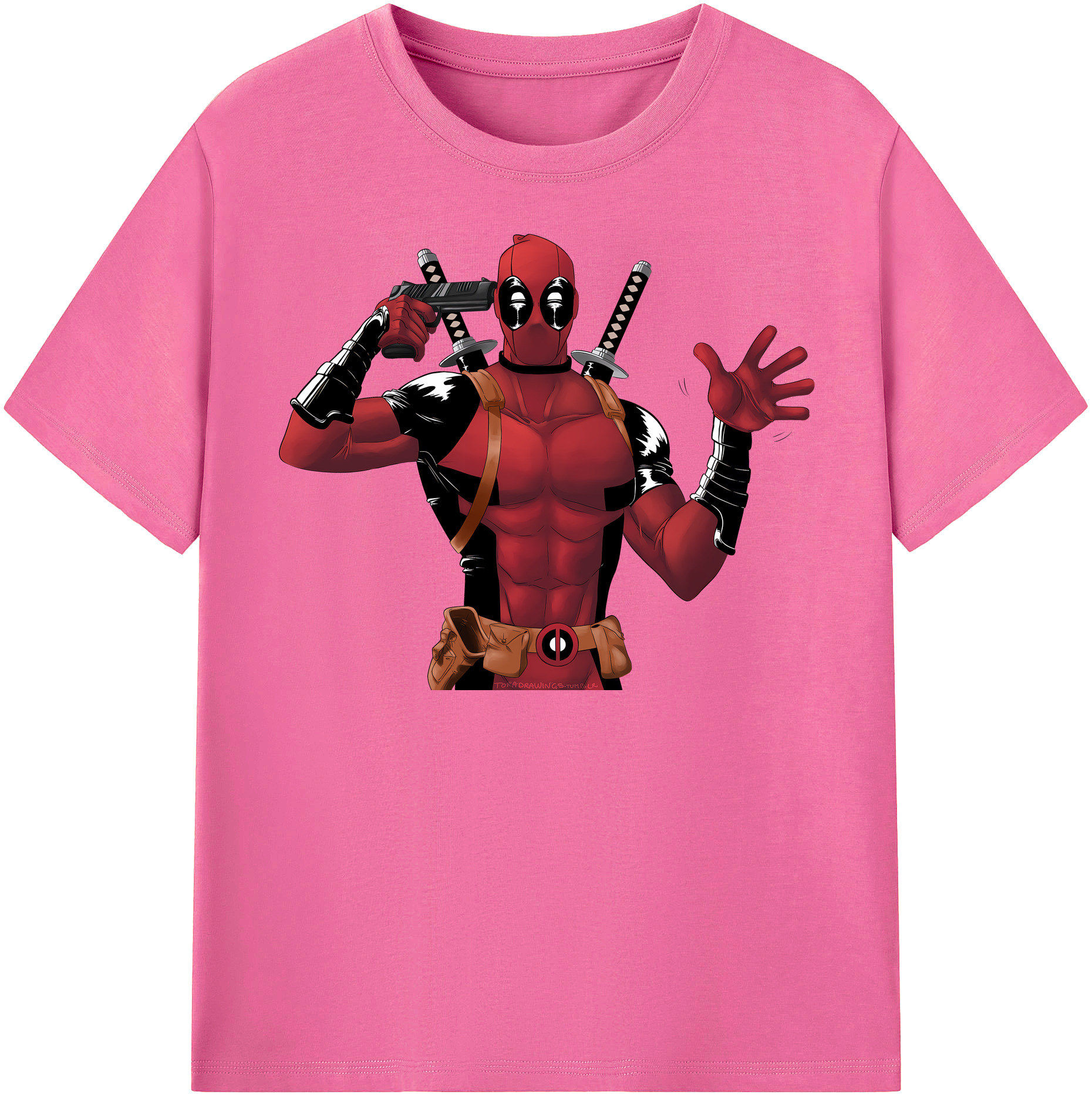（画像用） Deadpool デッドプール レディースカジュアルプリントTシャツ（綿100％）